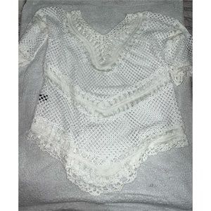 White swim suit cover up